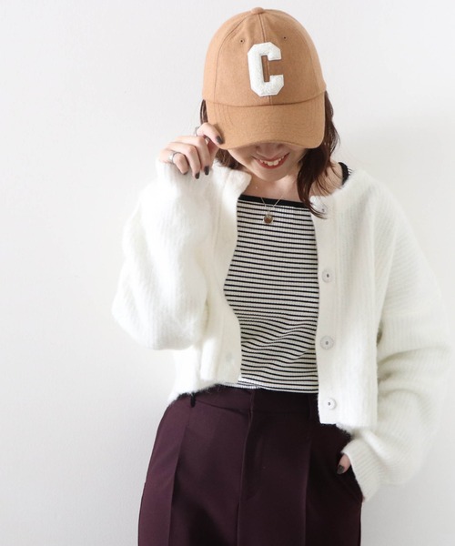 Cheek(チーク)の「ウールライクロゴキャップ(キャップ・レディース・ベージュ/ワイン・FREE)」の7枚目の写真