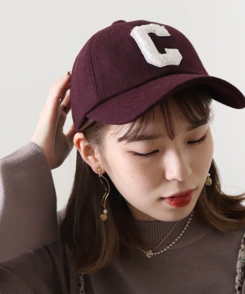Cheek(チーク)の「ウールライクロゴキャップ(キャップ・レディース・ベージュ/ワイン・FREE)」の11枚目の写真