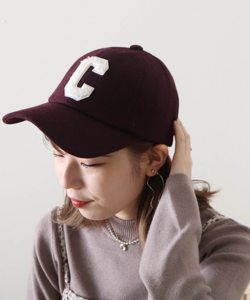 Cheek(チーク)の「ウールライクロゴキャップ(キャップ・レディース・ベージュ/ワイン・FREE)」の12枚目の写真