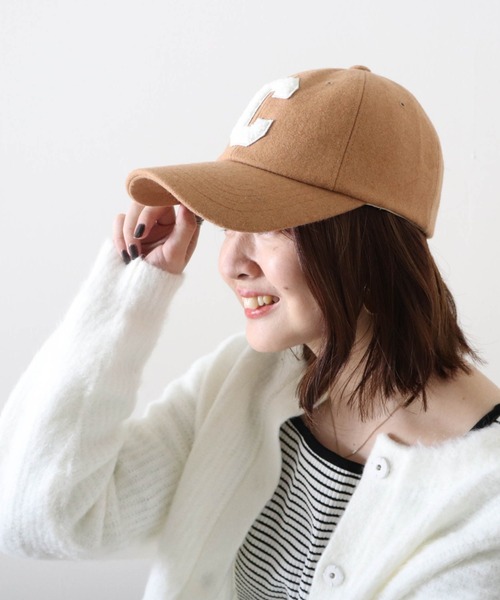Cheek(チーク)の「ウールライクロゴキャップ(キャップ・レディース・ベージュ/ワイン・FREE)」の10枚目の写真