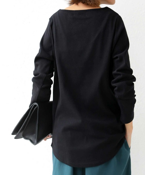 antiqua(アンティカ)の「極上の生地とシルエット!着心地抜群「ボートネックT」(Tシャツ/カットソー・レディース・オフホワイト/ボルドー/ネイビー/ブラック/ライトグレー・M/L)」の13枚目の写真