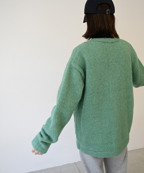 CANAL JEAN（キャナルジーン）の「RED CHOP WORKS(レッドチョップワークス) モヘアライクニットカーディガン（カーディガン/ボレロ・レディース・ベージュ/グリーン/ピンク・38）」の10枚目の写真