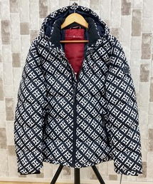 ワンポイントフラッグ刺繍 切替パディングジャケット