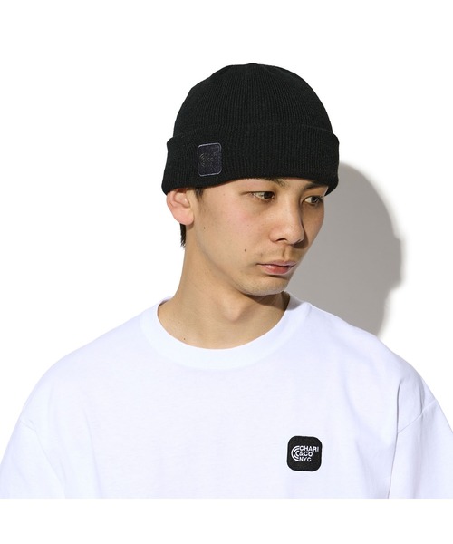 CHARI&CO（チャリアンドコー）の「CHARI&CO PHYSICAL LOGO WATCH CAP キャップ 帽子（ニットキャップ/ビーニー・メンズ・ブラック/ライトグリーン・FREE）」の2枚目の写真
