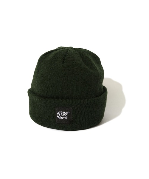 CHARI&CO（チャリアンドコー）の「CHARI&CO PHYSICAL LOGO WATCH CAP キャップ 帽子（ニットキャップ/ビーニー・メンズ・ブラック/ライトグリーン・FREE）」の3枚目の写真