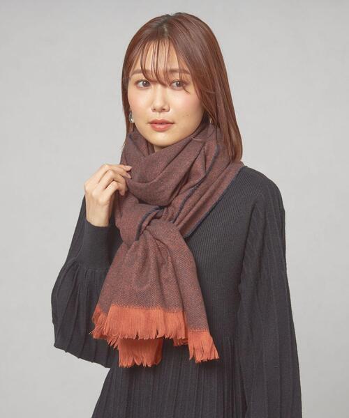 closet story(クローゼットストーリー)の「<closet story(クローゼットストーリー)>カラーフリンジ ストール(ストール/ショール・レディース・ネイビー/ブラウン/ライラック・FREE)」の2枚目の写真