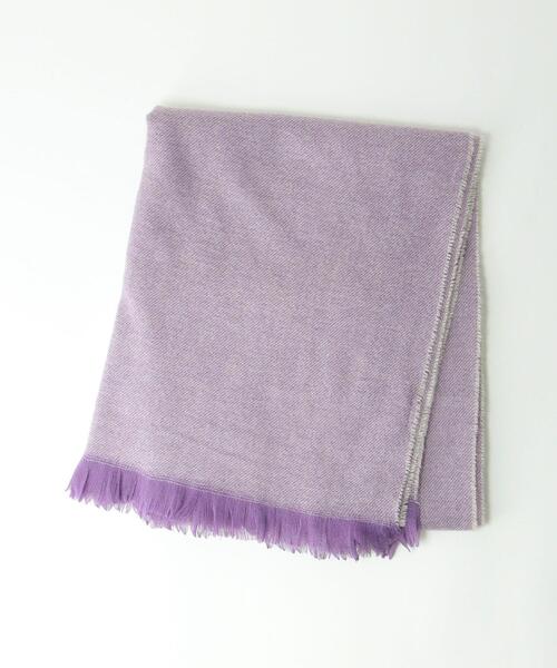 closet story(クローゼットストーリー)の「<closet story(クローゼットストーリー)>カラーフリンジ ストール(ストール/ショール・レディース・ネイビー/ブラウン/ライラック・FREE)」の3枚目の写真