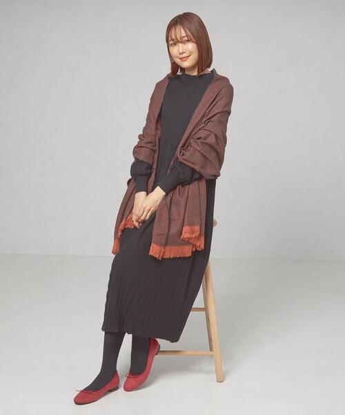 closet story(クローゼットストーリー)の「<closet story(クローゼットストーリー)>カラーフリンジ ストール(ストール/ショール・レディース・ネイビー/ブラウン/ライラック・FREE)」の7枚目の写真