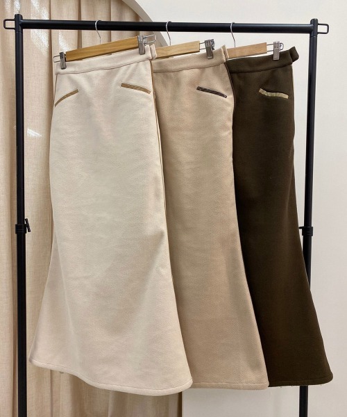 lawgy（ラウジー）の「original 2way piping skirt（スカート・レディース・アイボリー/ブラウン/ベージュ・FREE）」の16枚目の写真