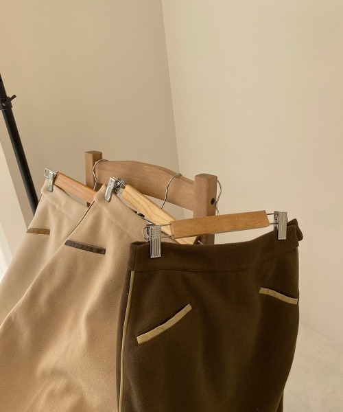 lawgy（ラウジー）の「original 2way piping skirt（スカート・レディース・アイボリー/ブラウン/ベージュ・FREE）」の8枚目の写真