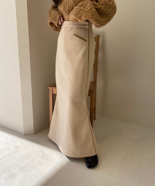 lawgy（ラウジー）の「original 2way piping skirt（スカート・レディース・アイボリー/ブラウン/ベージュ・FREE）」の20枚目の写真