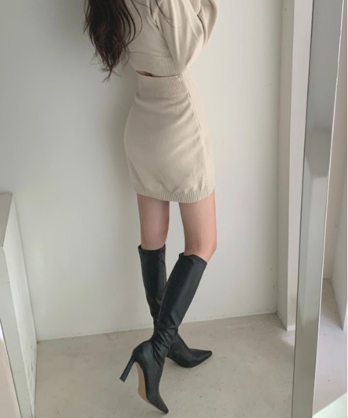 SONA（ソナ）の「SONYUNARA ベーシックニットミニワンピース（ワンピース・レディース・ブラック/ベージュ/グレー・FREE）」の12枚目の写真