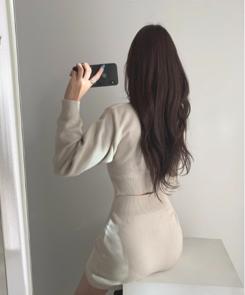 SONA（ソナ）の「SONYUNARA ベーシックニットミニワンピース（ワンピース・レディース・ブラック/ベージュ/グレー・FREE）」の16枚目の写真