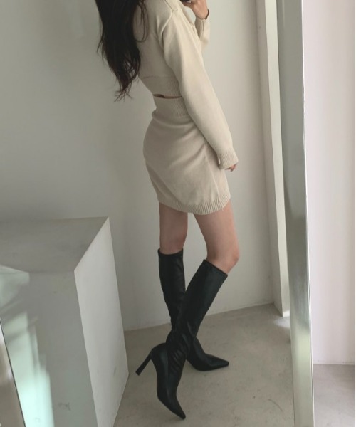 SONA（ソナ）の「SONYUNARA ベーシックニットミニワンピース（ワンピース・レディース・ブラック/ベージュ/グレー・FREE）」の20枚目の写真