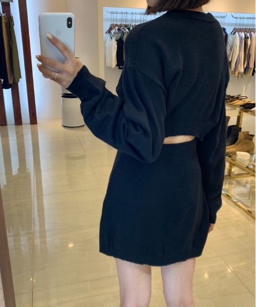 SONA（ソナ）の「SONYUNARA ベーシックニットミニワンピース（ワンピース・レディース・ブラック/ベージュ/グレー・FREE）」の9枚目の写真