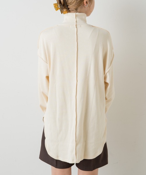 Kastane（カスタネ）の「テレコハイネックビックロンT（Tシャツ/カットソー・レディース・ダークブラウン/アイボリー/ブラック・FREE）」の16枚目の写真