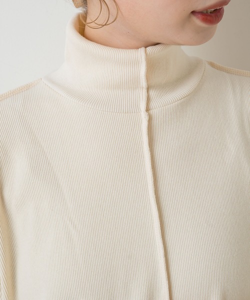 Kastane（カスタネ）の「テレコハイネックビックロンT（Tシャツ/カットソー・レディース・ダークブラウン/アイボリー/ブラック・FREE）」の12枚目の写真