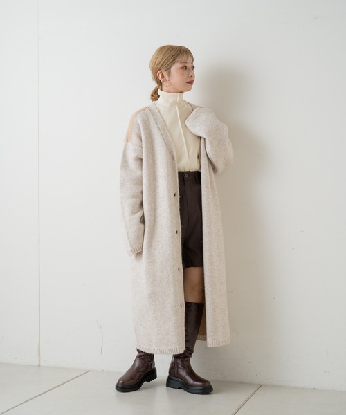 Kastane（カスタネ）の「テレコハイネックビックロンT（Tシャツ/カットソー・レディース・ダークブラウン/アイボリー/ブラック・FREE）」の8枚目の写真