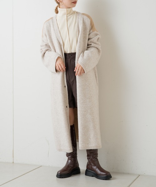 Kastane（カスタネ）の「テレコハイネックビックロンT（Tシャツ/カットソー・レディース・ダークブラウン/アイボリー/ブラック・FREE）」の9枚目の写真