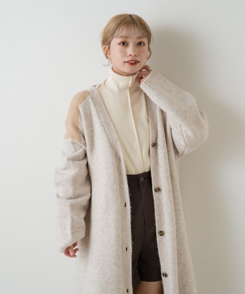 Kastane（カスタネ）の「テレコハイネックビックロンT（Tシャツ/カットソー・レディース・ダークブラウン/アイボリー/ブラック・FREE）」の10枚目の写真