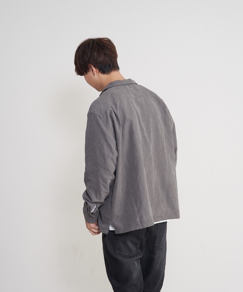 LB/S （エルビーエス）の「ポリスエードシャツ　ワンポイントロンT 　2点セット（シャツ/ブラウス・メンズ・ブルー系その他/スミクロ/カーキ/チャコールグレー/ダークベージュ・MEDIUM/X-LARGE/LARGE）」の21枚目の写真