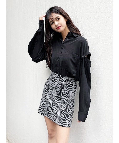 ENVYM（アンビー）の「ストレッチジャガードスカート（スカート・レディース・ベージュ/グレー・FREE）」の10枚目の写真