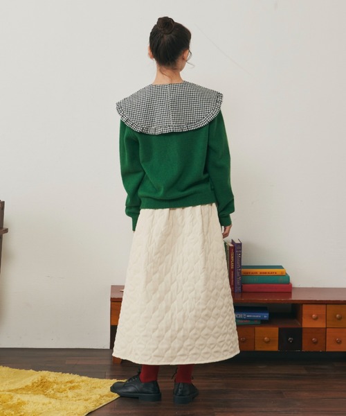 MERLOT（メルロー）の「ラウンドキルト中綿スカート（スカート・レディース・ブラック/カーキ/ナチュラル・FREE）」の20枚目の写真