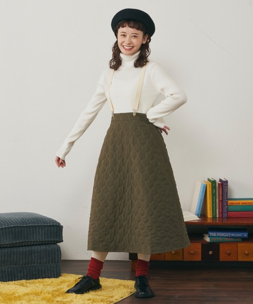 MERLOT（メルロー）の「ラウンドキルト中綿スカート（スカート・レディース・ブラック/カーキ/ナチュラル・FREE）」の19枚目の写真