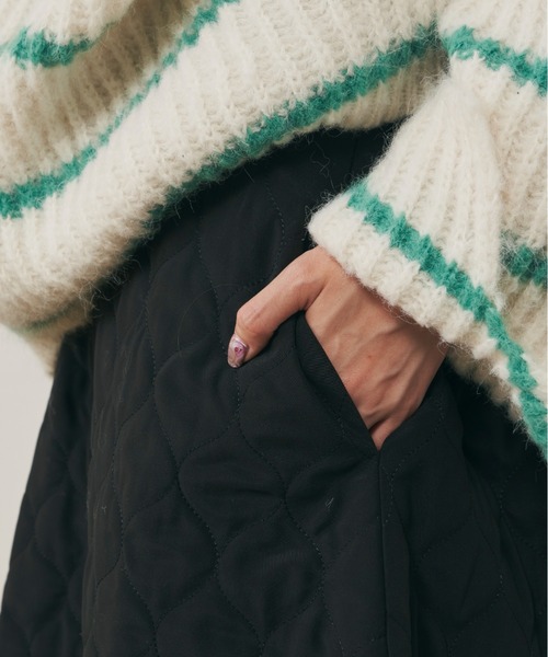 MERLOT（メルロー）の「ラウンドキルト中綿スカート（スカート・レディース・ブラック/カーキ/ナチュラル・FREE）」の14枚目の写真