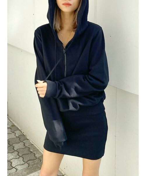 GYDA（ジェイダ）の「ハーフZIPドッキングスウェットワンピース（ワンピース・レディース・オフホワイト/グレー/ブラック・FREE）」の19枚目の写真