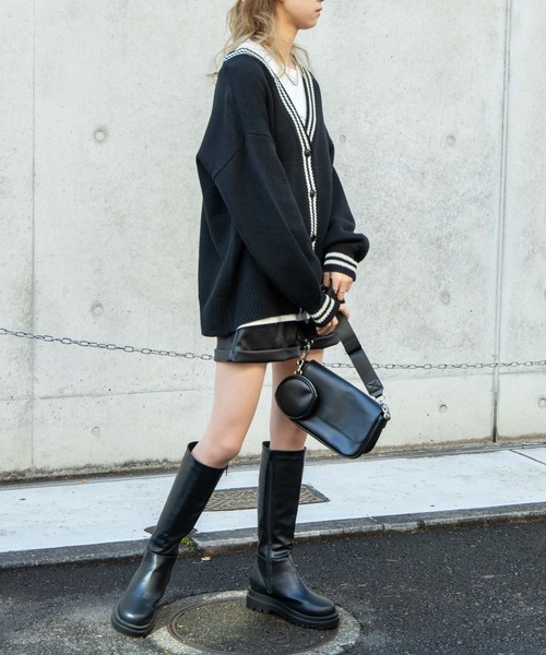 WEGO(ウィゴー)の「WEGO/BIGシルエットラインカーディガン(カーディガン/ボレロ・レディース・オフホワイト/ブラック・FREE)」の11枚目の写真