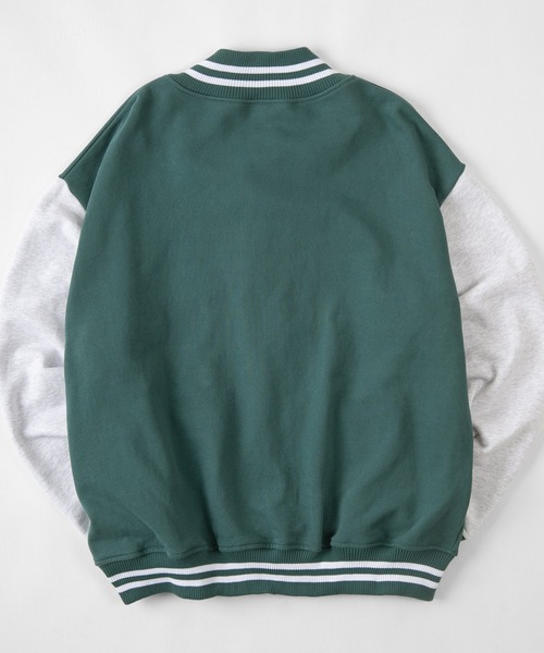 make a ray!(メイク ア レイ!)の「ワッペン刺繍 リブライン オーバーサイズ カットスタジャン(スタジャン・メンズ・ベージュ/グリーン/ブラック・M/L)」の10枚目の写真