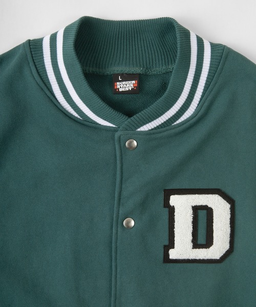 make a ray!(メイク ア レイ!)の「ワッペン刺繍 リブライン オーバーサイズ カットスタジャン(スタジャン・メンズ・ベージュ/グリーン/ブラック・M/L)」の11枚目の写真