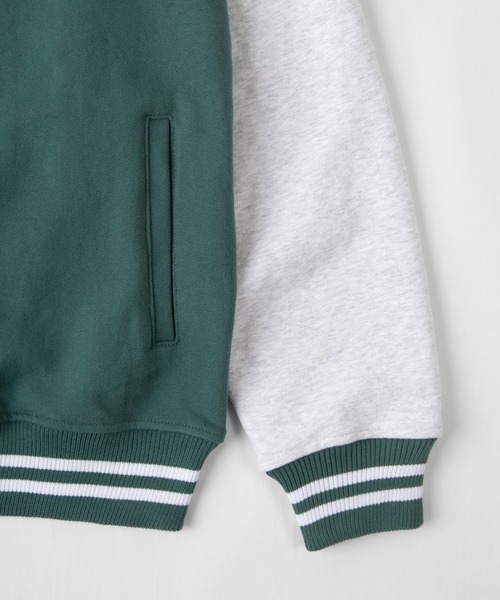 make a ray!(メイク ア レイ!)の「ワッペン刺繍 リブライン オーバーサイズ カットスタジャン(スタジャン・メンズ・ベージュ/グリーン/ブラック・M/L)」の13枚目の写真