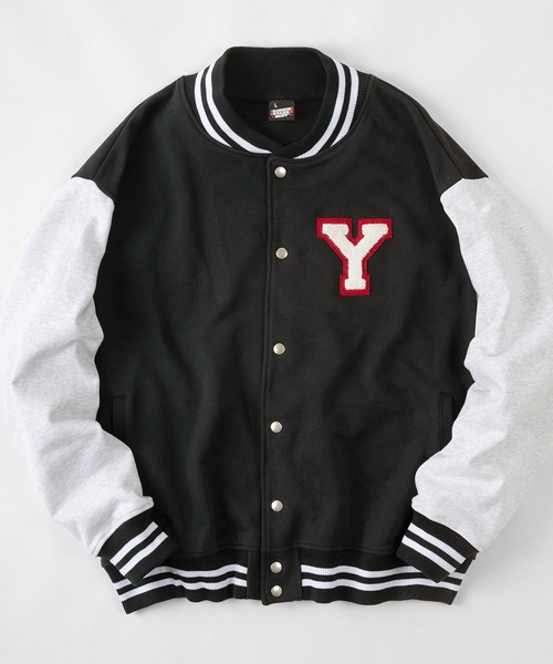 make a ray!(メイク ア レイ!)の「ワッペン刺繍 リブライン オーバーサイズ カットスタジャン(スタジャン・メンズ・ベージュ/グリーン/ブラック・M/L)」の19枚目の写真