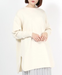 Salong hameu（サロン ハミュー）の「スウェットライクニットチュニック（ニット/セーター）」