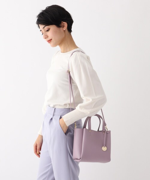 index（インデックス）の「◆あおりポケットミニトートバッグ【軽量・2WAY】（ショルダーバッグ・レディース・ブラック/パープル/ライトグリーン/ライトベージュ・00）」の16枚目の写真