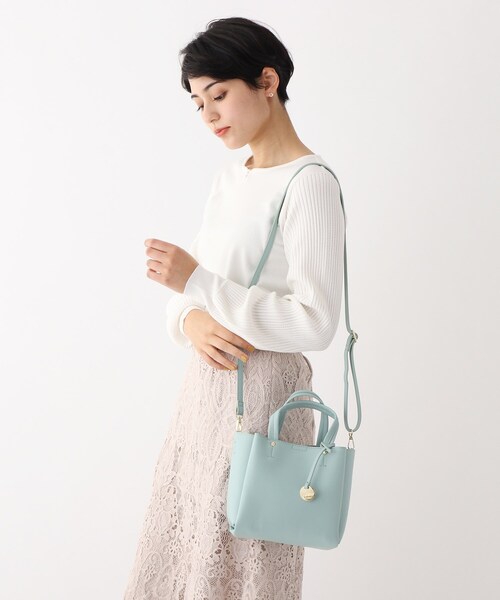 index（インデックス）の「◆あおりポケットミニトートバッグ【軽量・2WAY】（ショルダーバッグ・レディース・ブラック/パープル/ライトグリーン/ライトベージュ・00）」の18枚目の写真