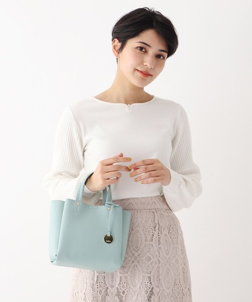 index（インデックス）の「◆あおりポケットミニトートバッグ【軽量・2WAY】（ショルダーバッグ・レディース・ブラック/パープル/ライトグリーン/ライトベージュ・00）」の19枚目の写真