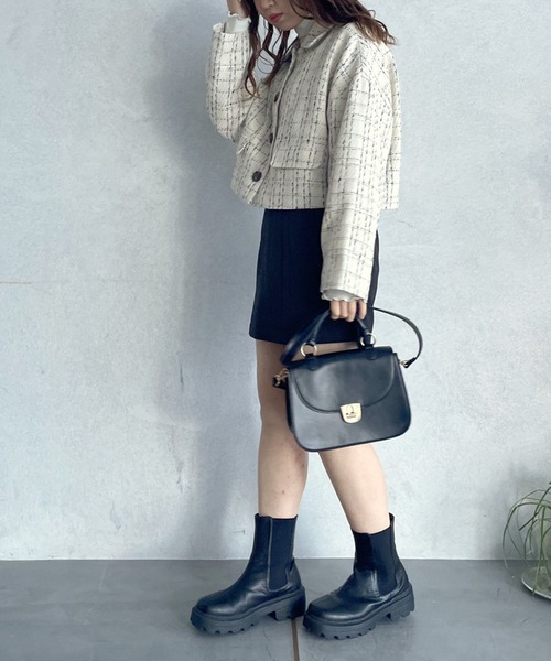 OLIVE des OLIVE（オリーブデオリーブ）の「ツイードジャケット（テーラードジャケット・レディース・オフホワイト/ブラック・FREE）」の11枚目の写真