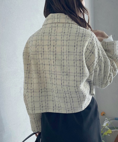 OLIVE des OLIVE（オリーブデオリーブ）の「ツイードジャケット（テーラードジャケット・レディース・オフホワイト/ブラック・FREE）」の15枚目の写真