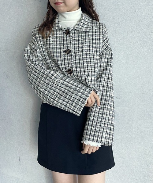 OLIVE des OLIVE（オリーブデオリーブ）の「ツイードジャケット（テーラードジャケット・レディース・オフホワイト/ブラック・FREE）」の21枚目の写真