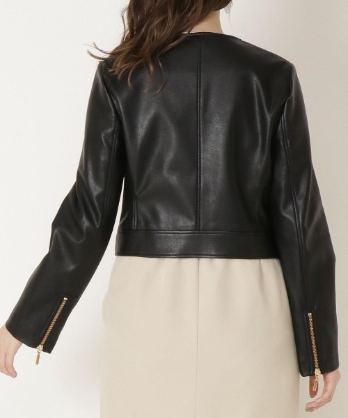 WILLSELECTION（ウィルセレクション）の「ショートライダースジャケット（ライダースジャケット・レディース・ブラック/ベージュ/ピンク・MEDIUM）」の13枚目の写真