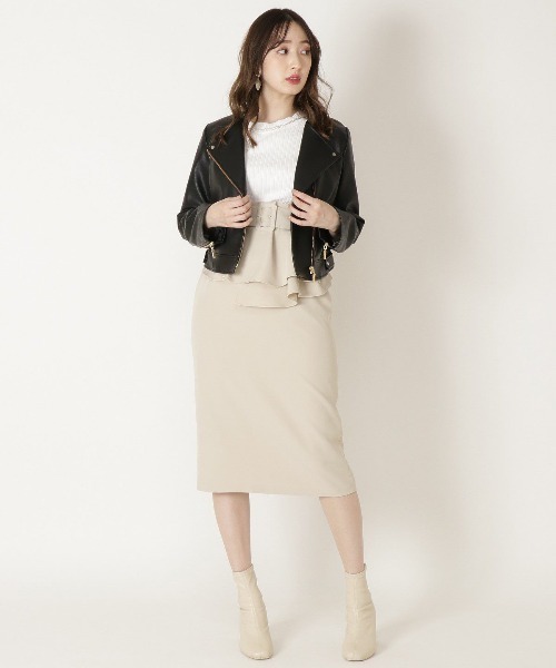 WILLSELECTION（ウィルセレクション）の「ショートライダースジャケット（ライダースジャケット・レディース・ブラック/ベージュ/ピンク・MEDIUM）」の15枚目の写真