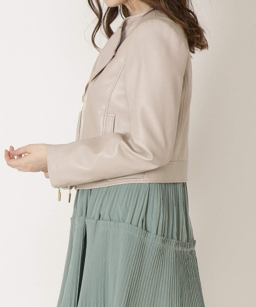WILLSELECTION（ウィルセレクション）の「ショートライダースジャケット（ライダースジャケット・レディース・ブラック/ベージュ/ピンク・MEDIUM）」の8枚目の写真