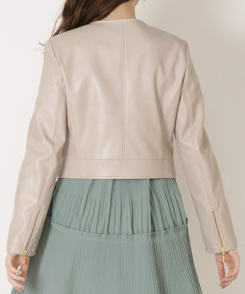WILLSELECTION（ウィルセレクション）の「ショートライダースジャケット（ライダースジャケット・レディース・ブラック/ベージュ/ピンク・MEDIUM）」の16枚目の写真