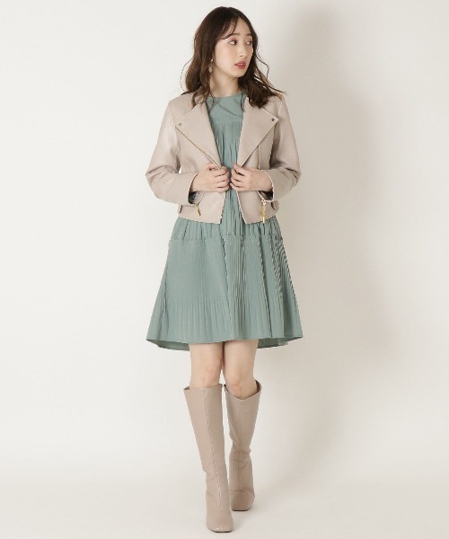 WILLSELECTION（ウィルセレクション）の「ショートライダースジャケット（ライダースジャケット・レディース・ブラック/ベージュ/ピンク・MEDIUM）」の18枚目の写真
