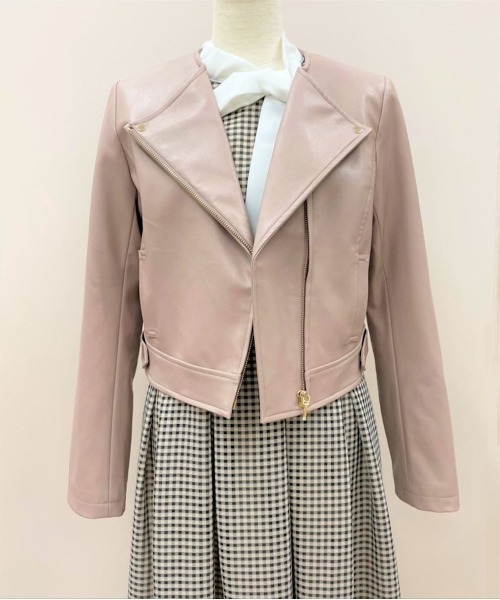 WILLSELECTION（ウィルセレクション）の「ショートライダースジャケット（ライダースジャケット・レディース・ブラック/ベージュ/ピンク・MEDIUM）」の19枚目の写真