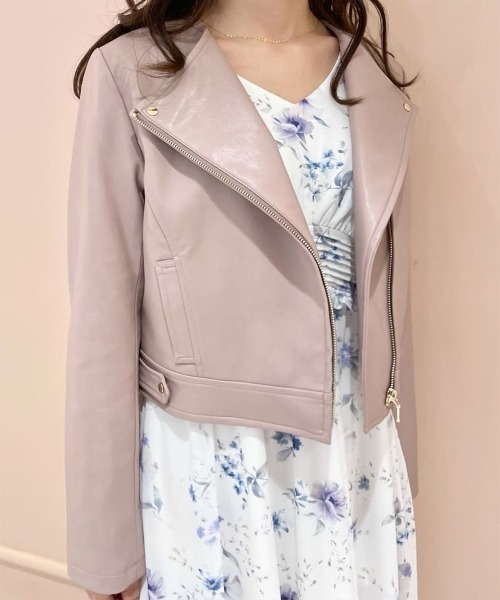 WILLSELECTION（ウィルセレクション）の「ショートライダースジャケット（ライダースジャケット・レディース・ブラック/ベージュ/ピンク・MEDIUM）」の20枚目の写真