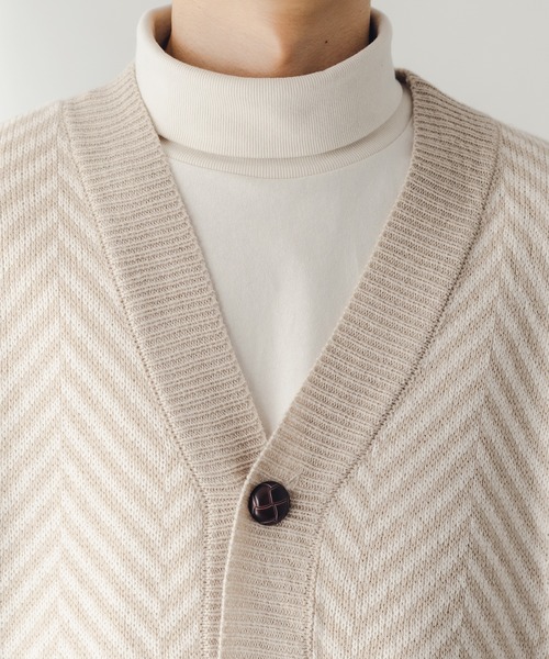 epnok（エプノック）の「ヘリンボーンショートカーデ（カーディガン/ボレロ・メンズ・ブラウン/ライトベージュ/グレイッシュブルー・SMALL/MEDIUM/LARGE）」の10枚目の写真